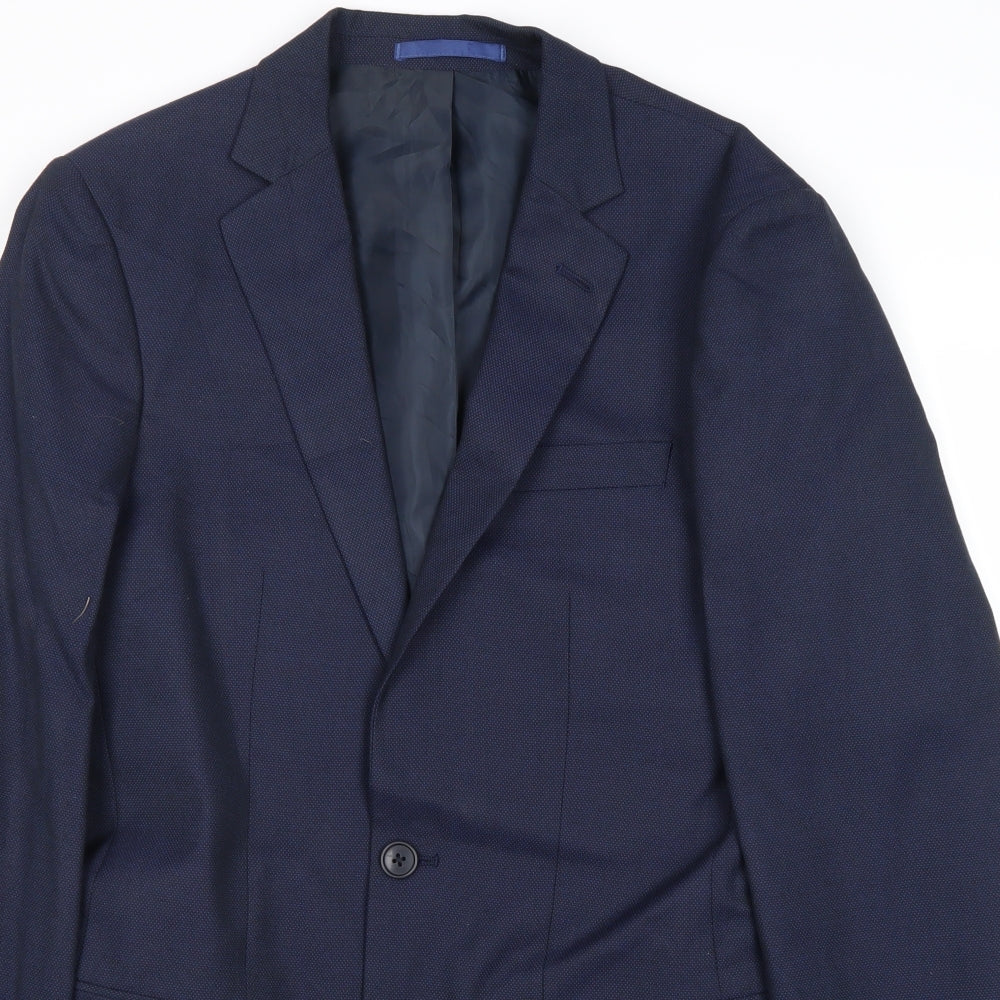 Marks and Spencer Mens Blue Polyester Jacket Suit Jacket Size 36 Regular