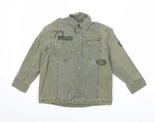 Marks and Spencer Boys Green Basic Jacket Jacket Size 5 Years Button