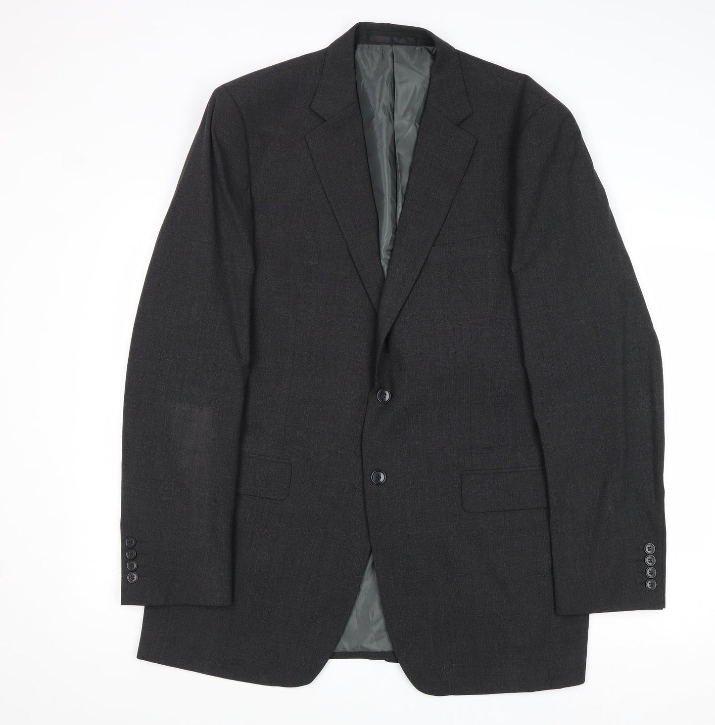 John Lewis Mens Grey Polyester Jacket Suit Jacket Size 42 Regular