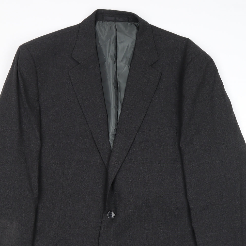 John Lewis Mens Grey Polyester Jacket Suit Jacket Size 42 Regular