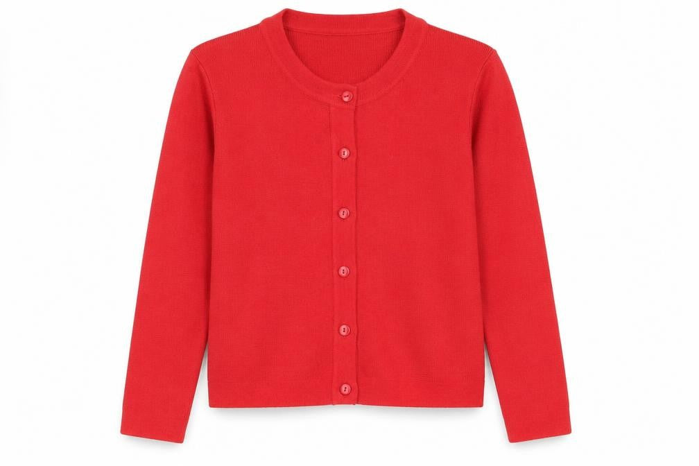 Incorporate Wear Womens Red Round Neck Wool Cardigan Jumper Size 6