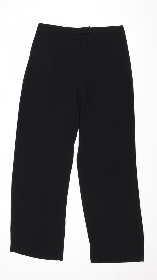 Debenhams Womens Black Polyester Dress Pants Trousers Size 12 Regular