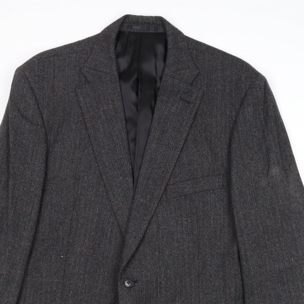 Wellington Mens Grey Wool Jacket Suit Jacket Size 42 Regular