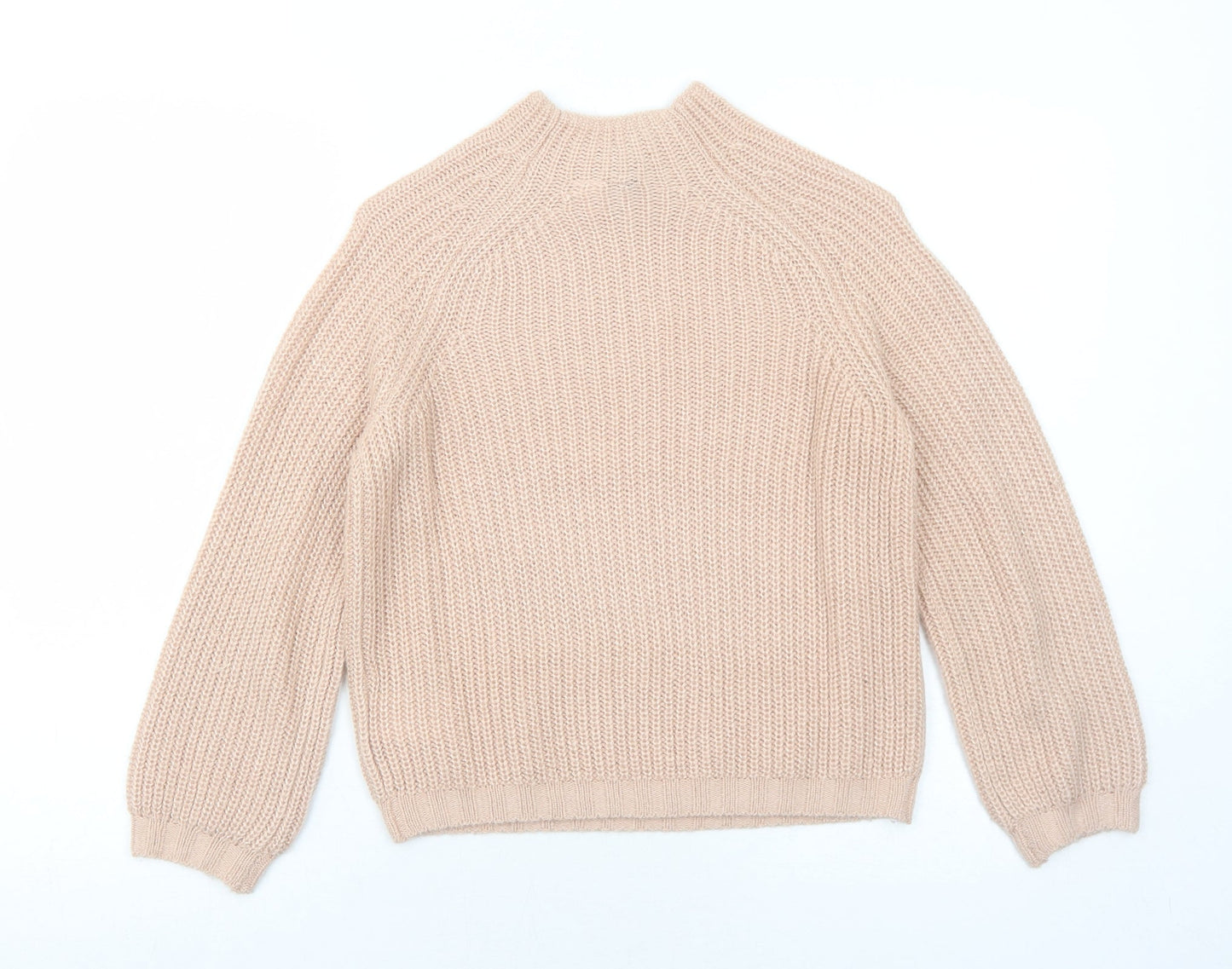 H&M Womens Pink Mock Neck Acrylic Pullover Jumper Size XS
