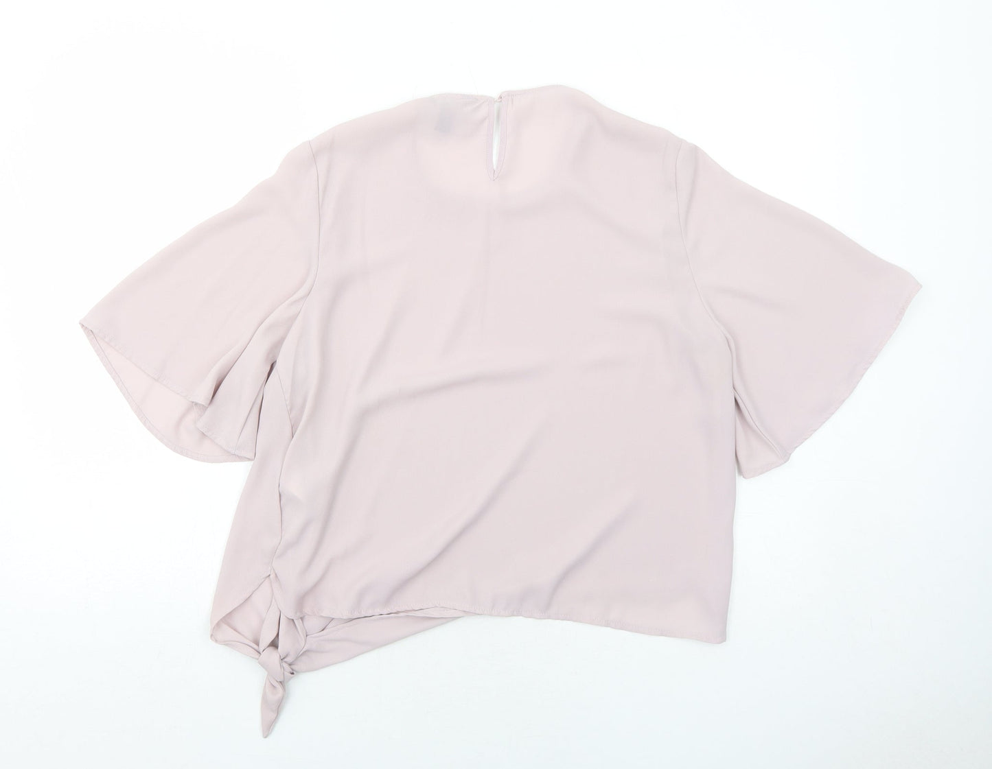 New Look Womens Purple Polyester Basic Blouse Size 14 Round Neck