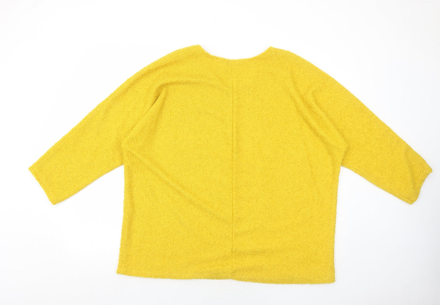 New Collection Womens Yellow Round Neck Polyester Pullover Jumper Size 8