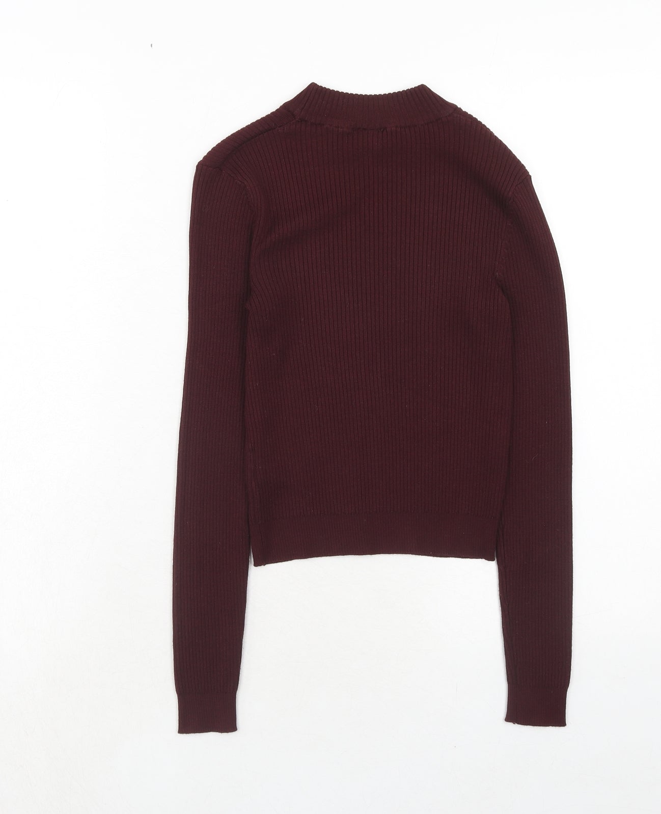 H&M Womens Purple Mock Neck Viscose Pullover Jumper Size XS