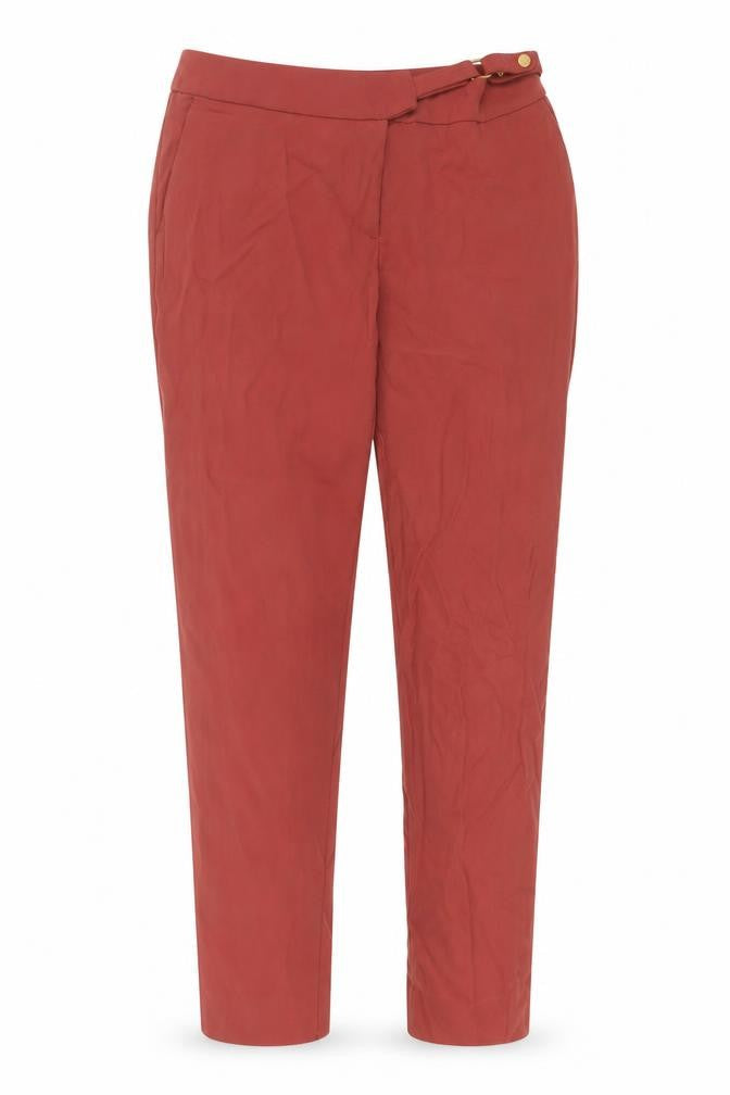 H&M Womens Orange Polyester Chino Trousers Size 8 Regular Button