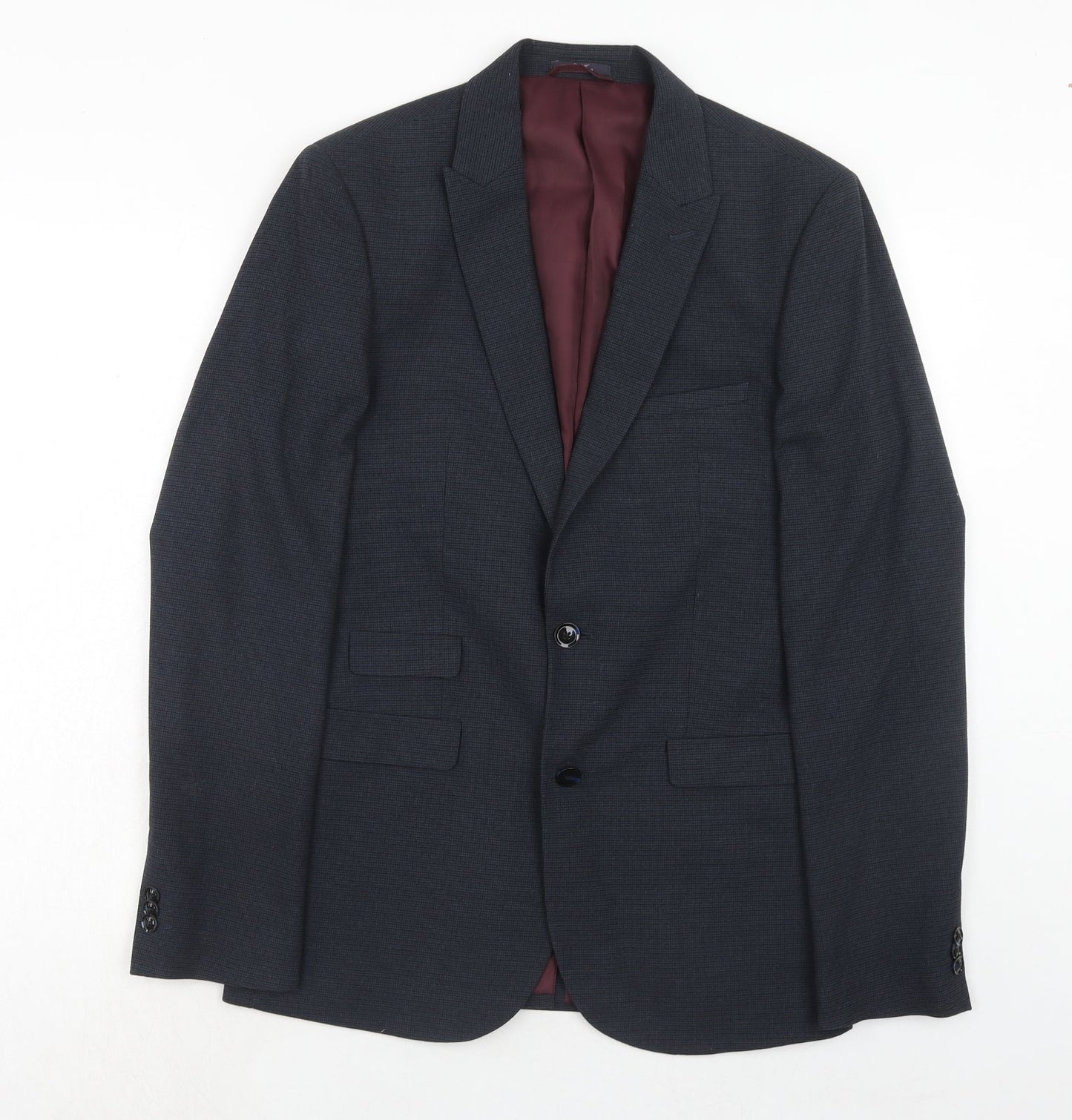 Marks and Spencer Mens Blue Polyamide Jacket Suit Jacket Size 38 Regular