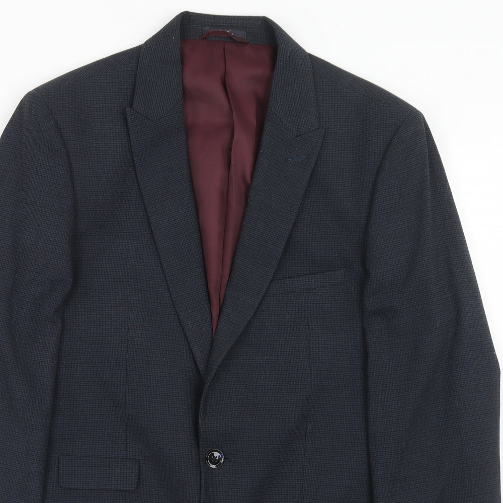 Marks and Spencer Mens Blue Polyamide Jacket Suit Jacket Size 38 Regular