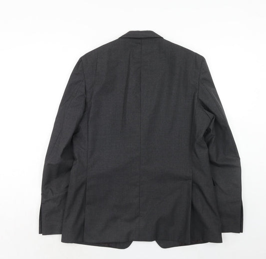 Shoreditch Mens Grey Wool Jacket Suit Jacket Size 42 Regular