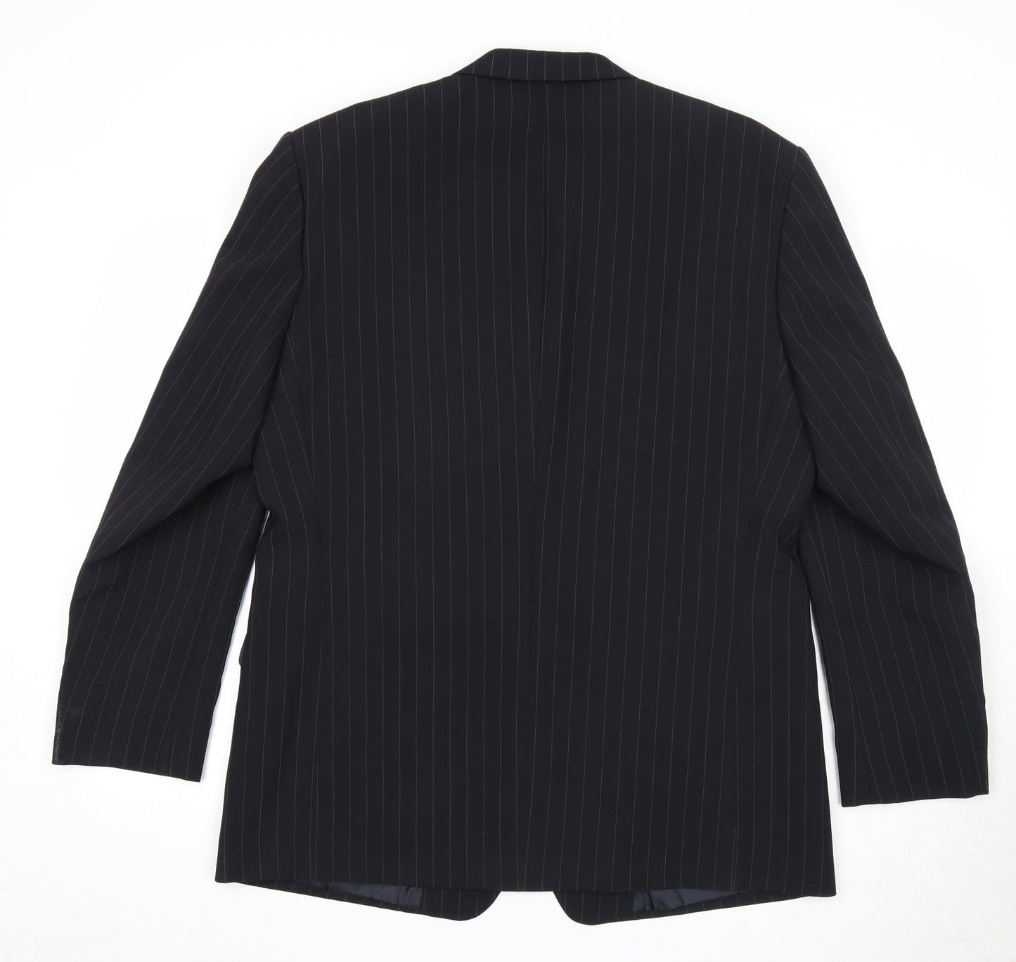 Armando Mens Black Striped Polyester Jacket Suit Jacket Size 42 Regular