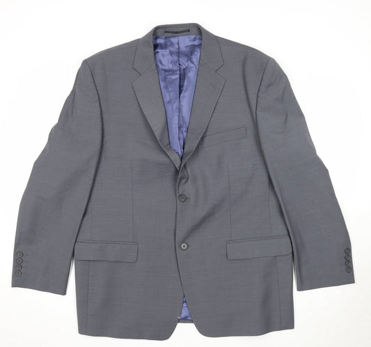 Yunsa Mens Grey Polyester Jacket Suit Jacket Size 44 Regular