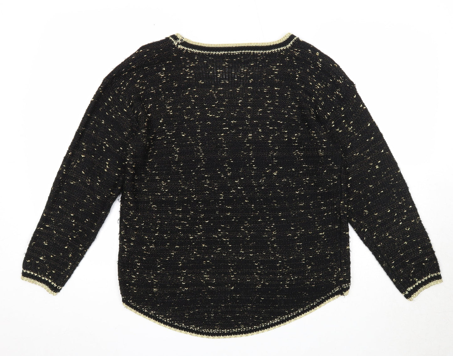 Katsumi Womens Black Scoop Neck Acrylic Pullover Jumper Size M