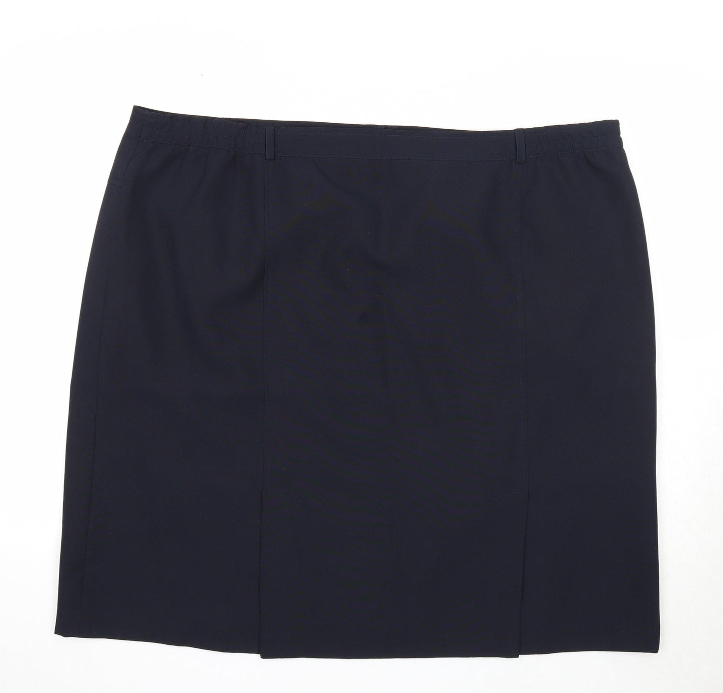 Agenda Womens Blue Polyester A-Line Skirt Size 26 Button