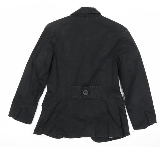 New Look Womens Black Jacket Blazer Size 8 Button