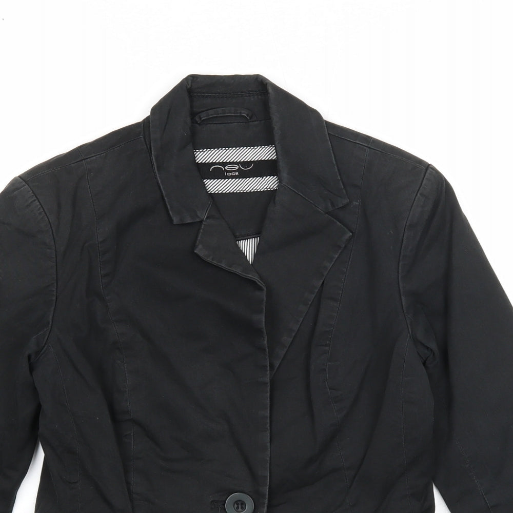 New Look Womens Black Jacket Blazer Size 8 Button