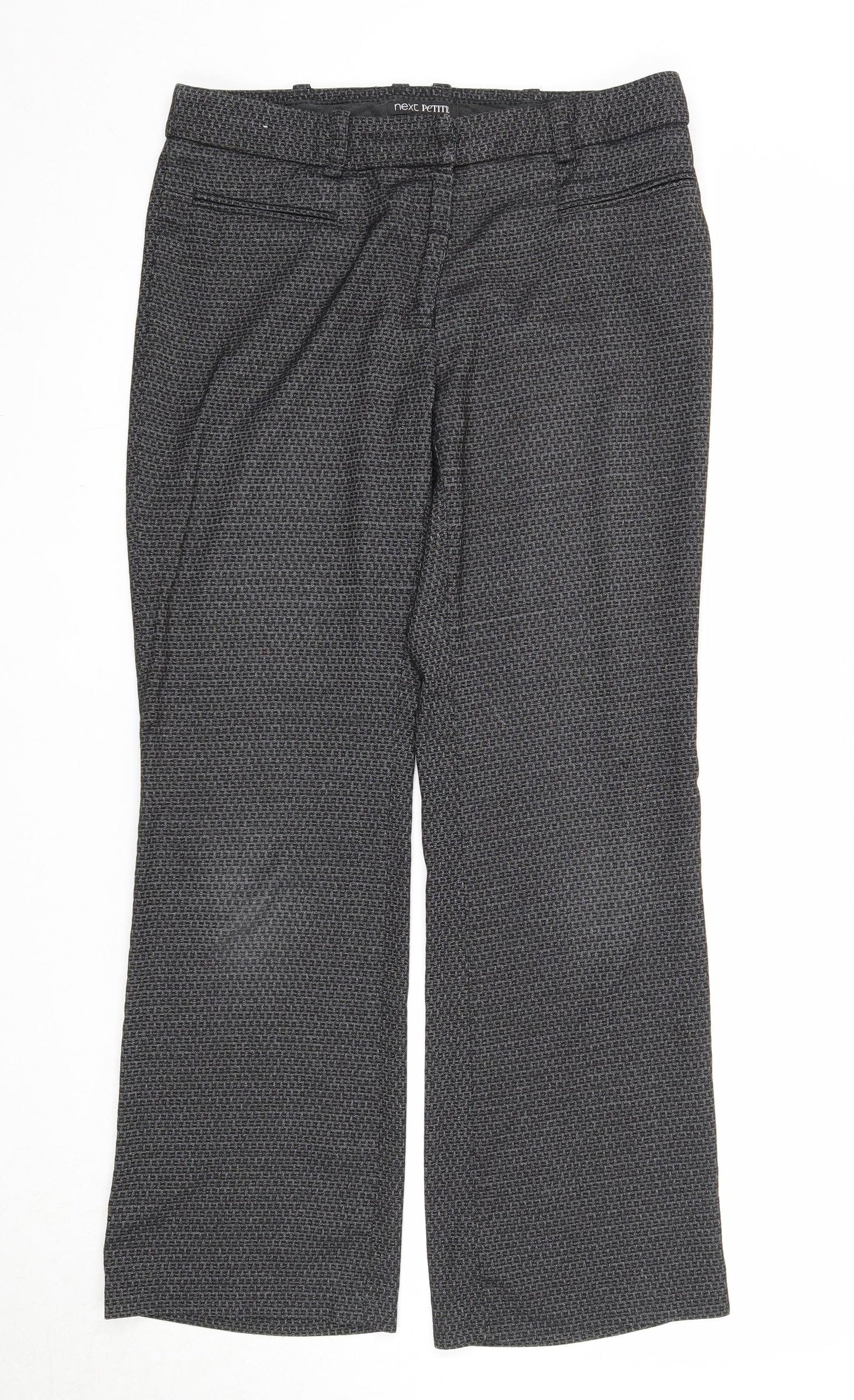 NEXT Womens Black Polyester Trousers Size 10 Regular Zip