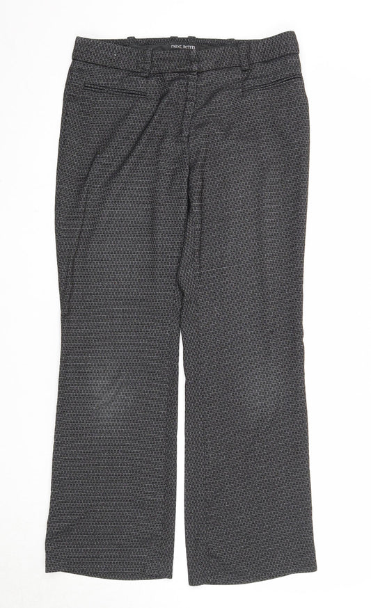 NEXT Womens Black Polyester Trousers Size 10 Regular Zip