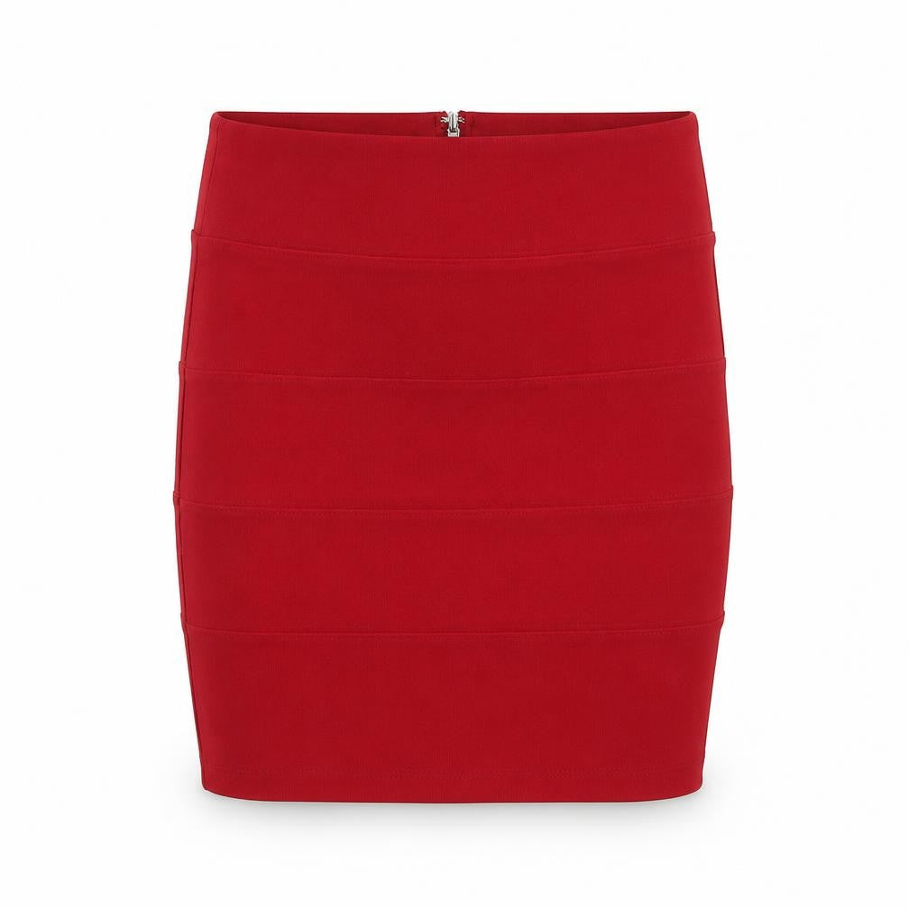Forever 21 Womens Red Polyester Maxi Skirt Size M Zip