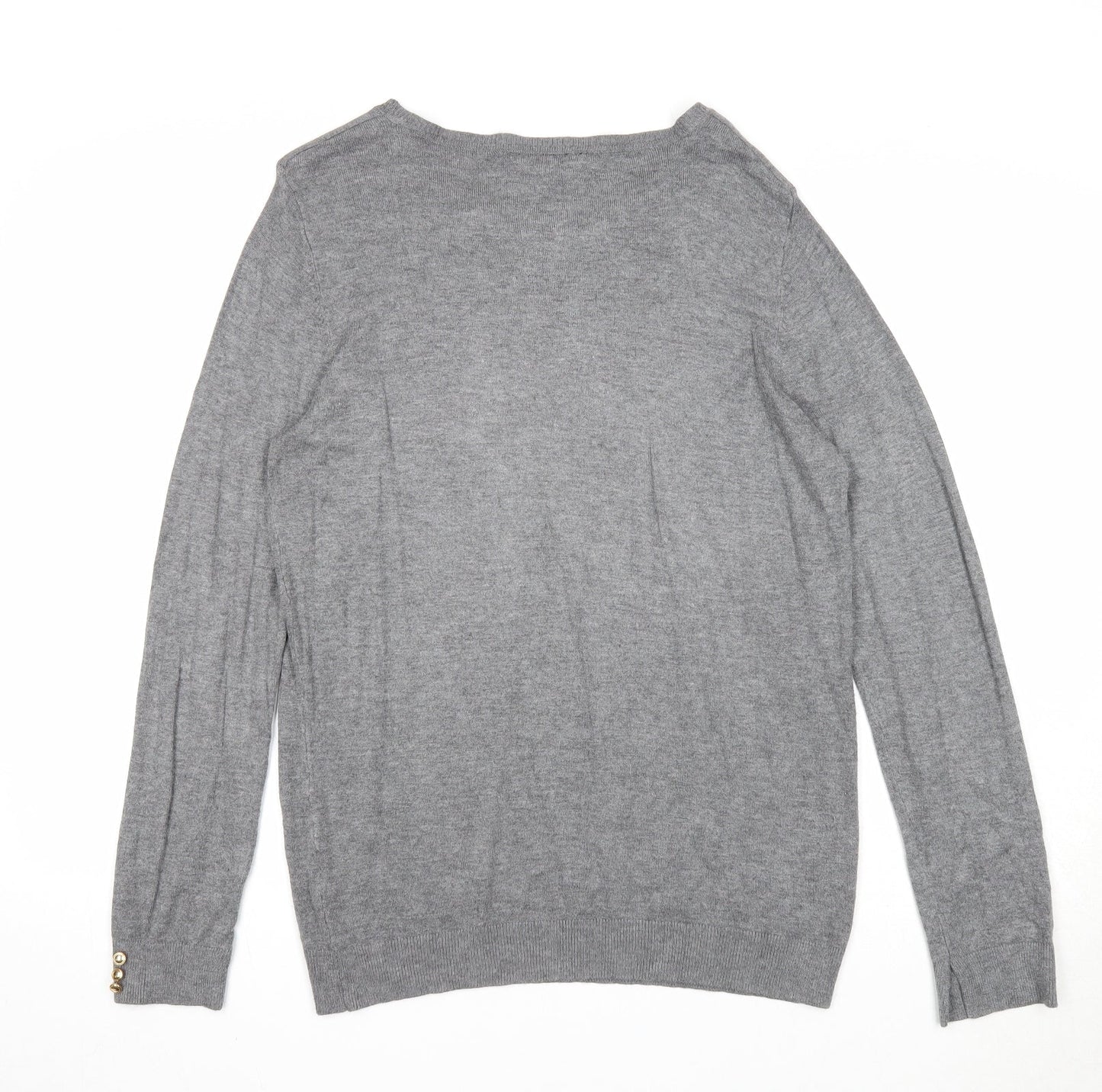Dorothy Perkins Womens Grey Boat Neck Viscose Pullover Jumper Size 16