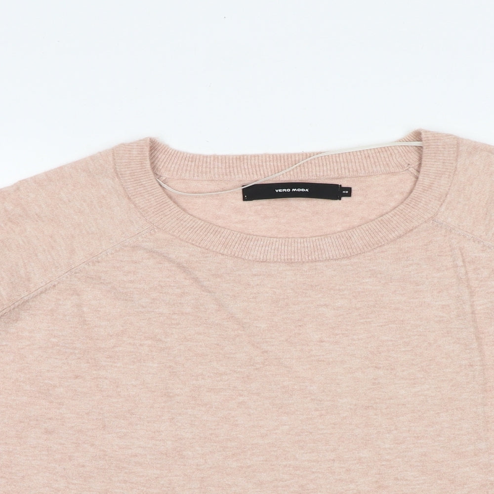 VERO MODA Womens Pink Round Neck Viscose Pullover Jumper Size S