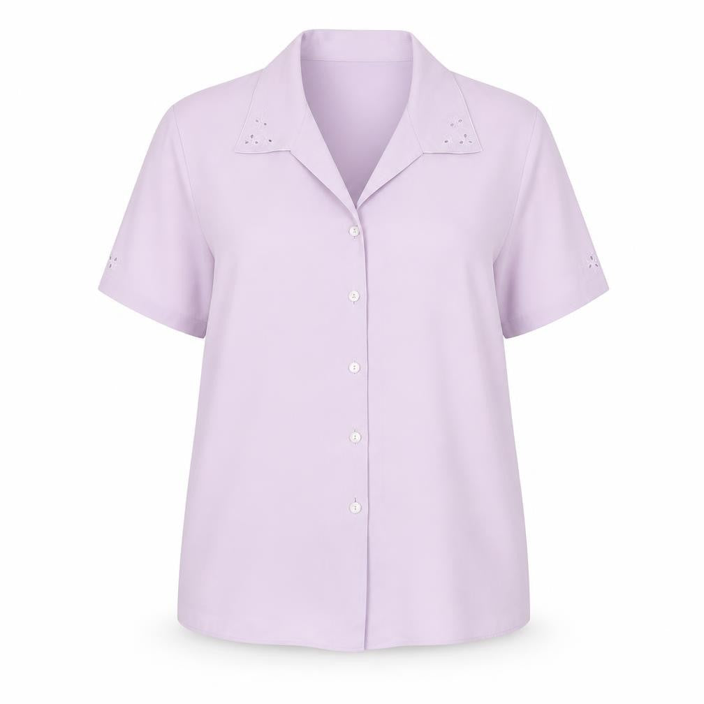 Womens UK Size 18 EWM Purple Polyester Button-Up