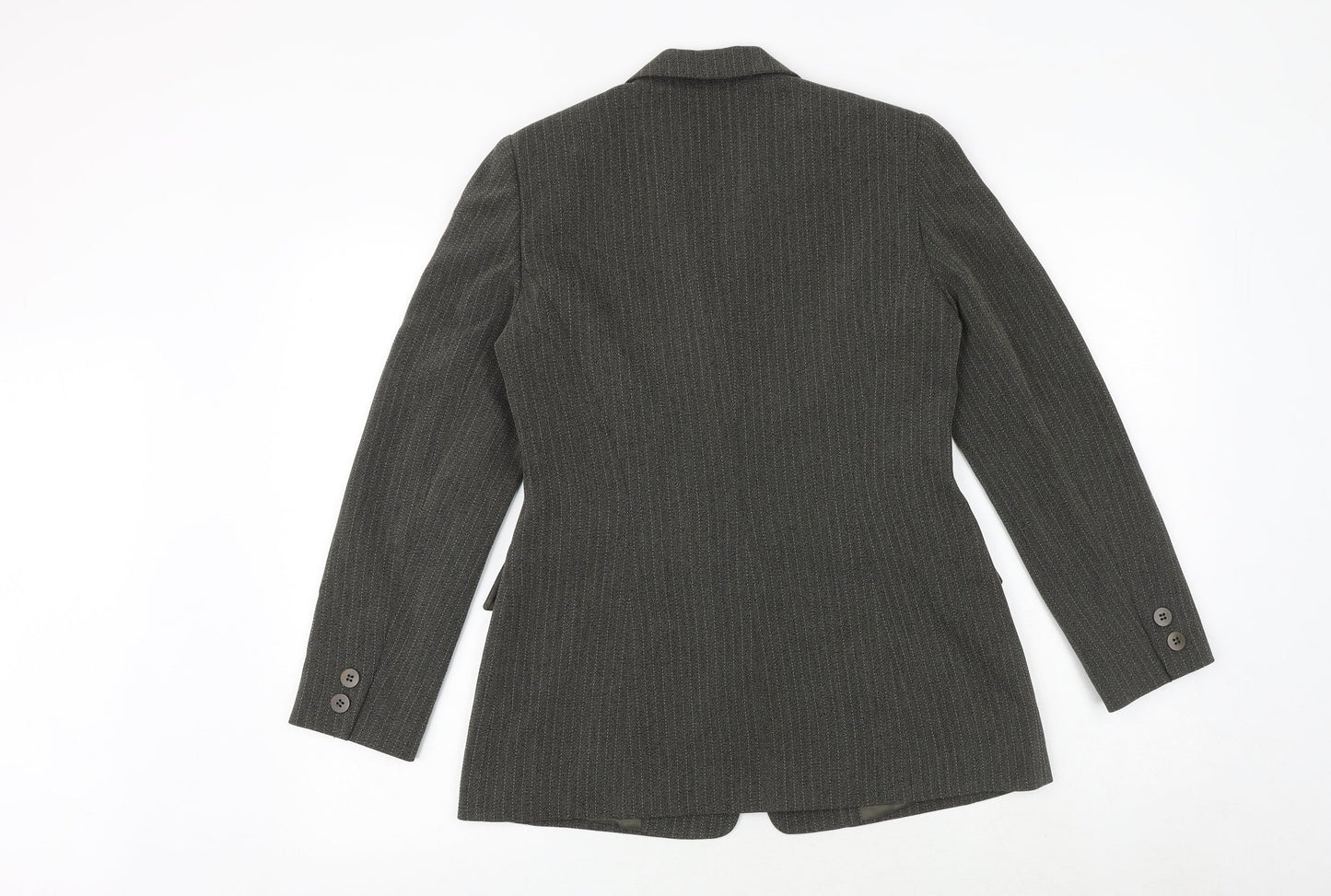 Precis Womens Green Striped Jacket Blazer Size 10 Button