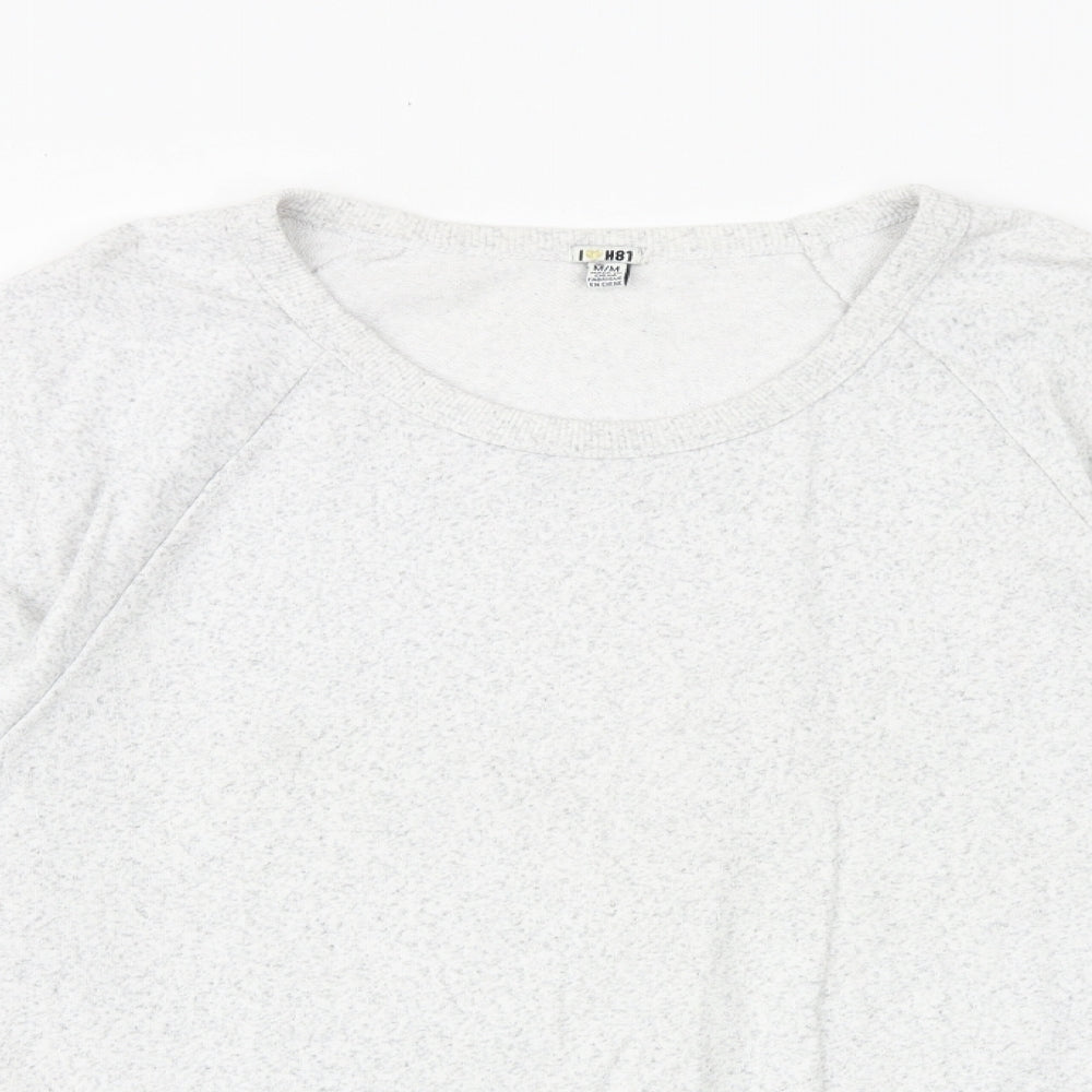 I Love H81 Womens Grey Cotton Pullover Sweatshirt Size M Pullover