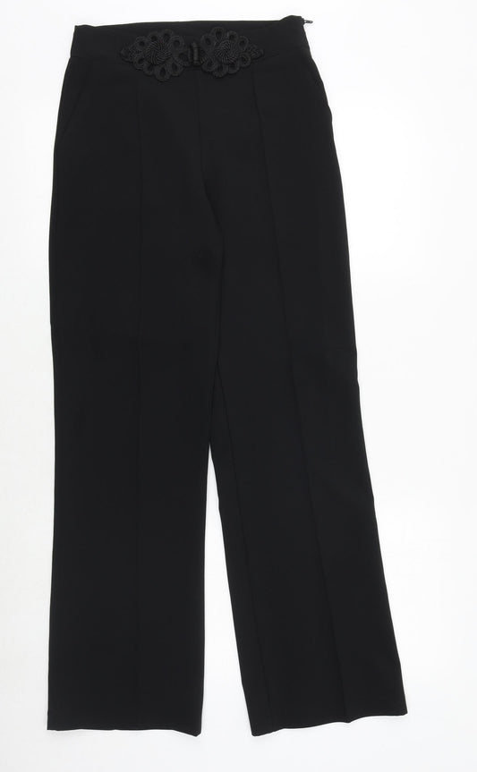 Fofy Girls Black Polyester Dress Pants Trousers Size L Regular Zip