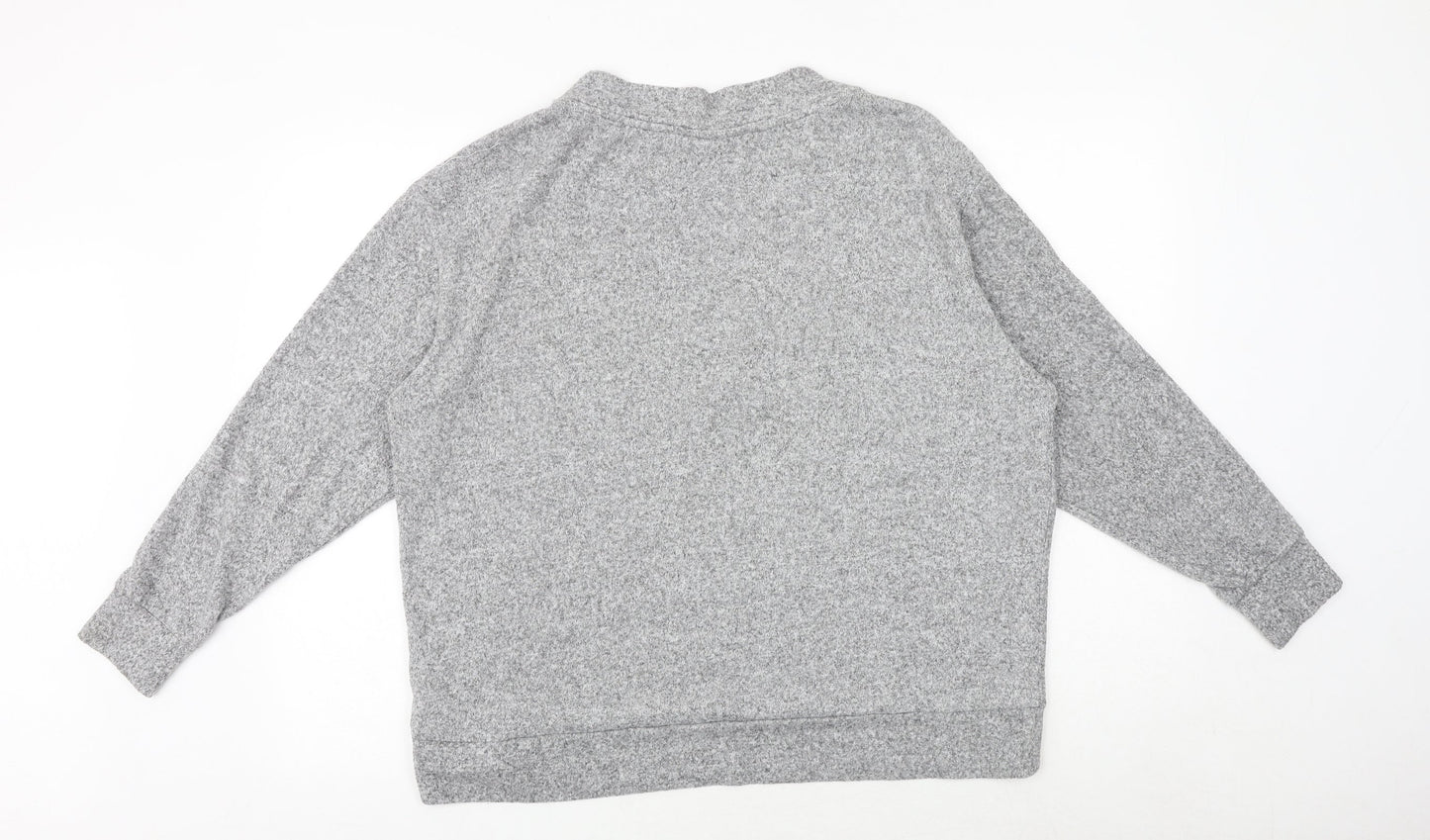 H&M Womens Grey V-Neck Viscose Pullover Jumper Size L