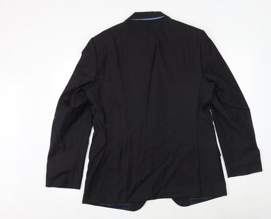 Marks and Spencer Mens Black Wool Jacket Suit Jacket Size 40 Regular