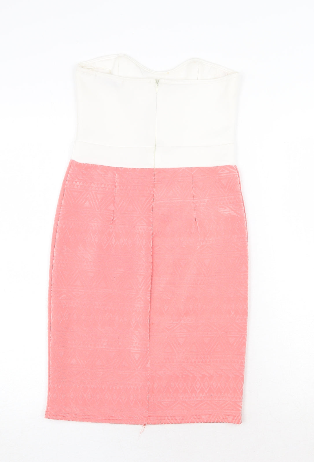 Boohoo Womens Multicoloured Colourblock Polyester Bodycon Size 10 Sweetheart Zip