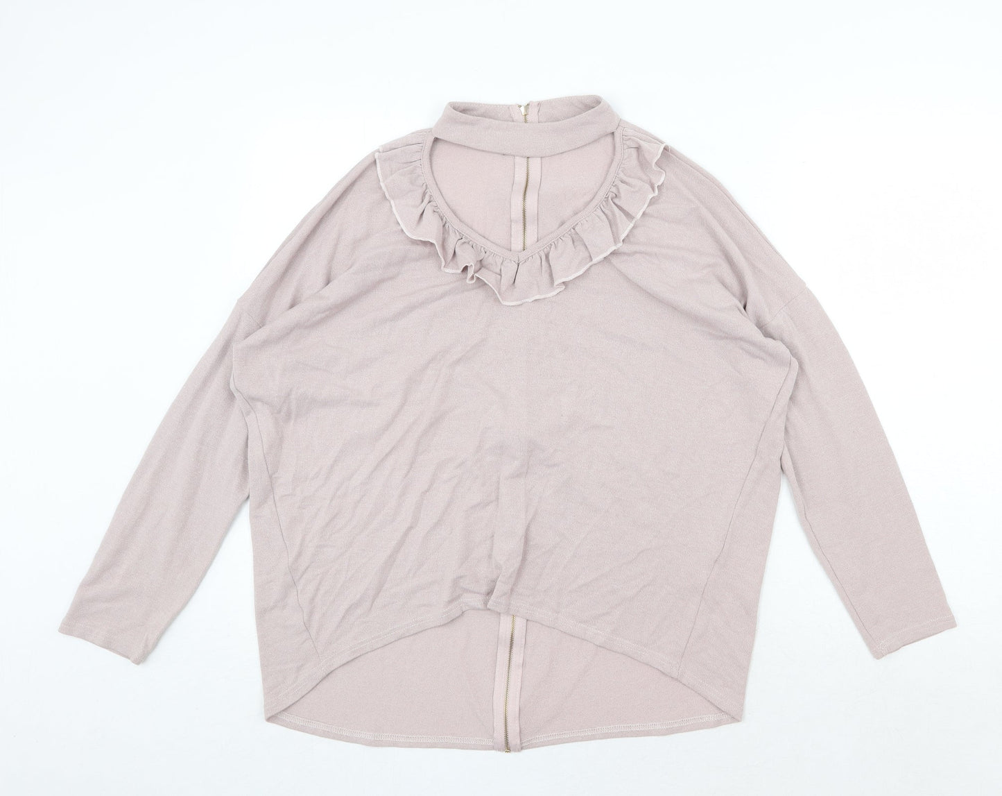 Quiz Womens Pink Round Neck Viscose Pullover Jumper Size M - Cut Out