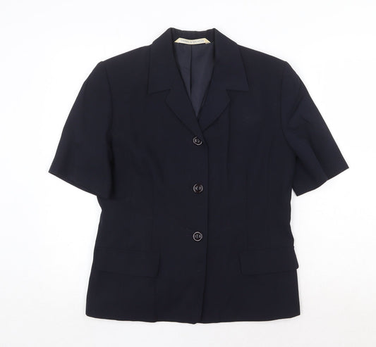 Marks and Spencer Womens Blue Jacket Blazer Size 12 Button