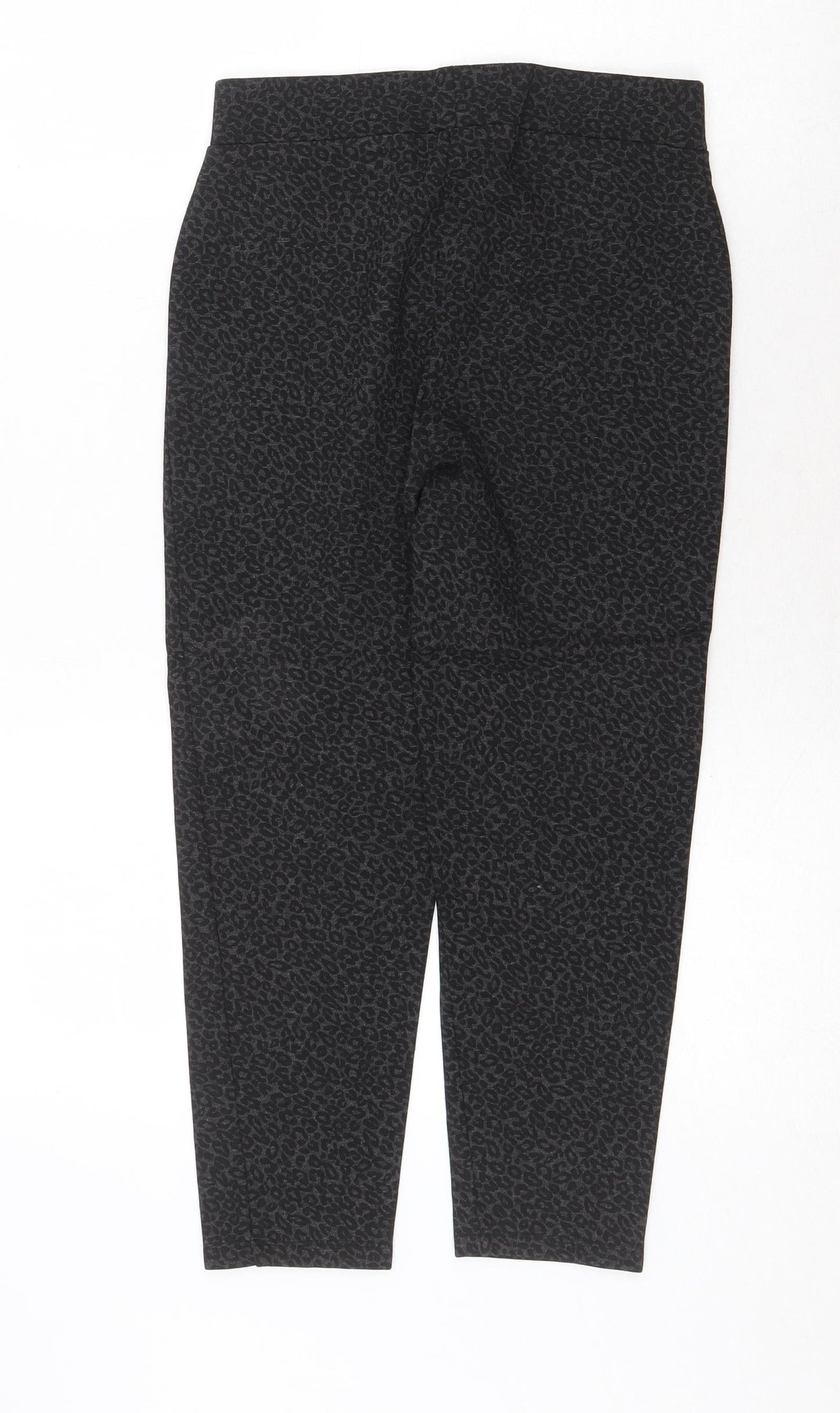Marks and Spencer Womens Grey Animal Print Viscose Carrot Leggings Size 8 - Leopard Pattern