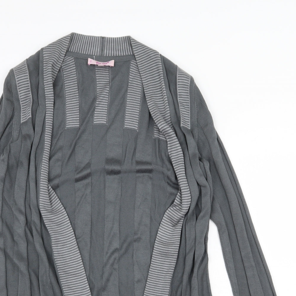 Marks and Spencer Womens Grey V-Neck Acrylic Cardigan Jumper Size 10