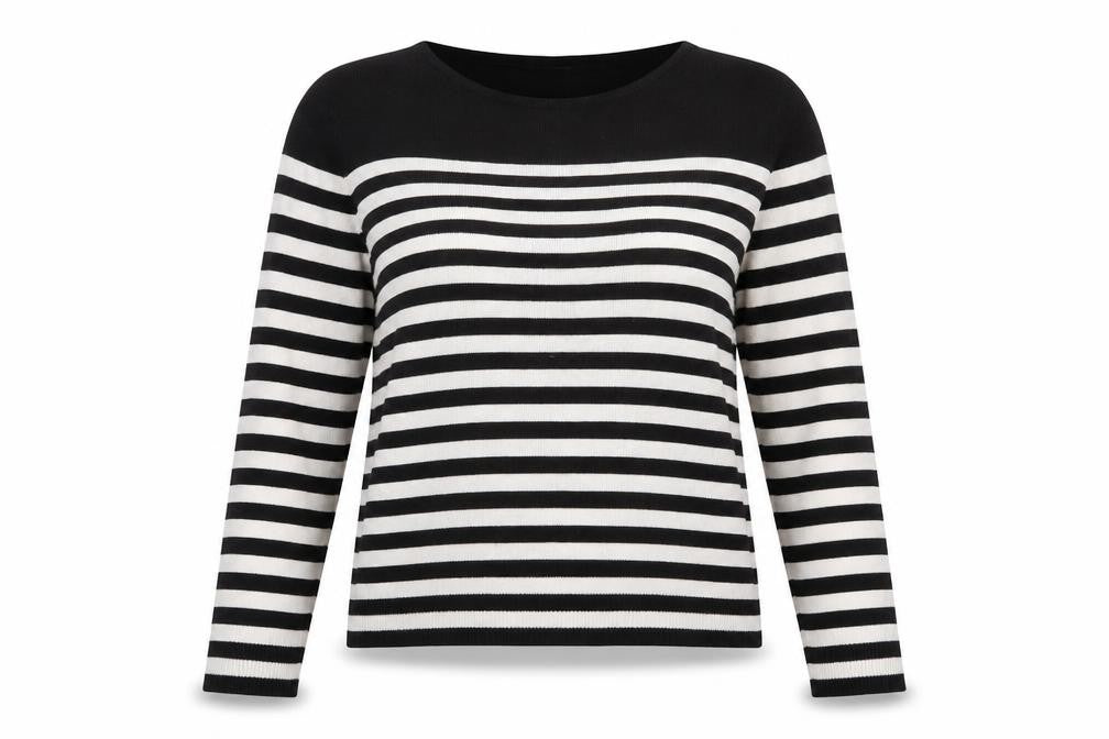 Marks and Spencer Womens Multicoloured Round Neck Striped Acrylic Pullover Jumper Size 10