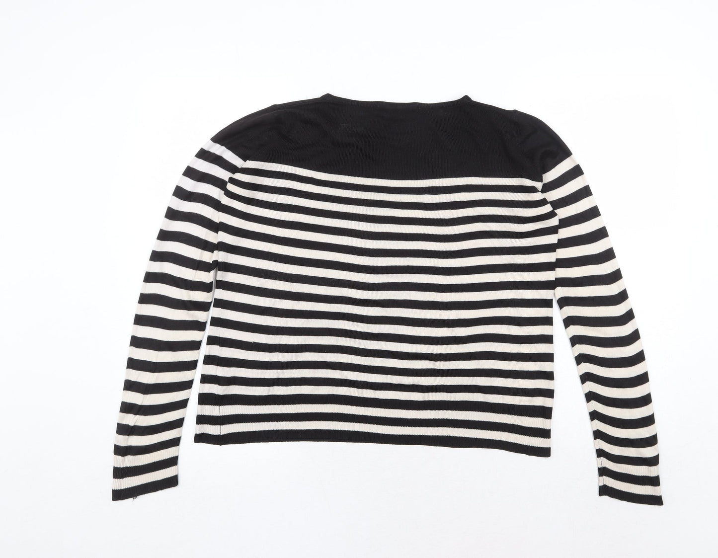 Marks and Spencer Womens Multicoloured Round Neck Striped Acrylic Pullover Jumper Size 10