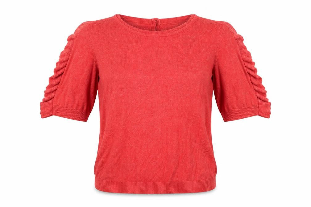 Marks and Spencer Womens Red Round Neck Viscose Pullover Jumper Size 10