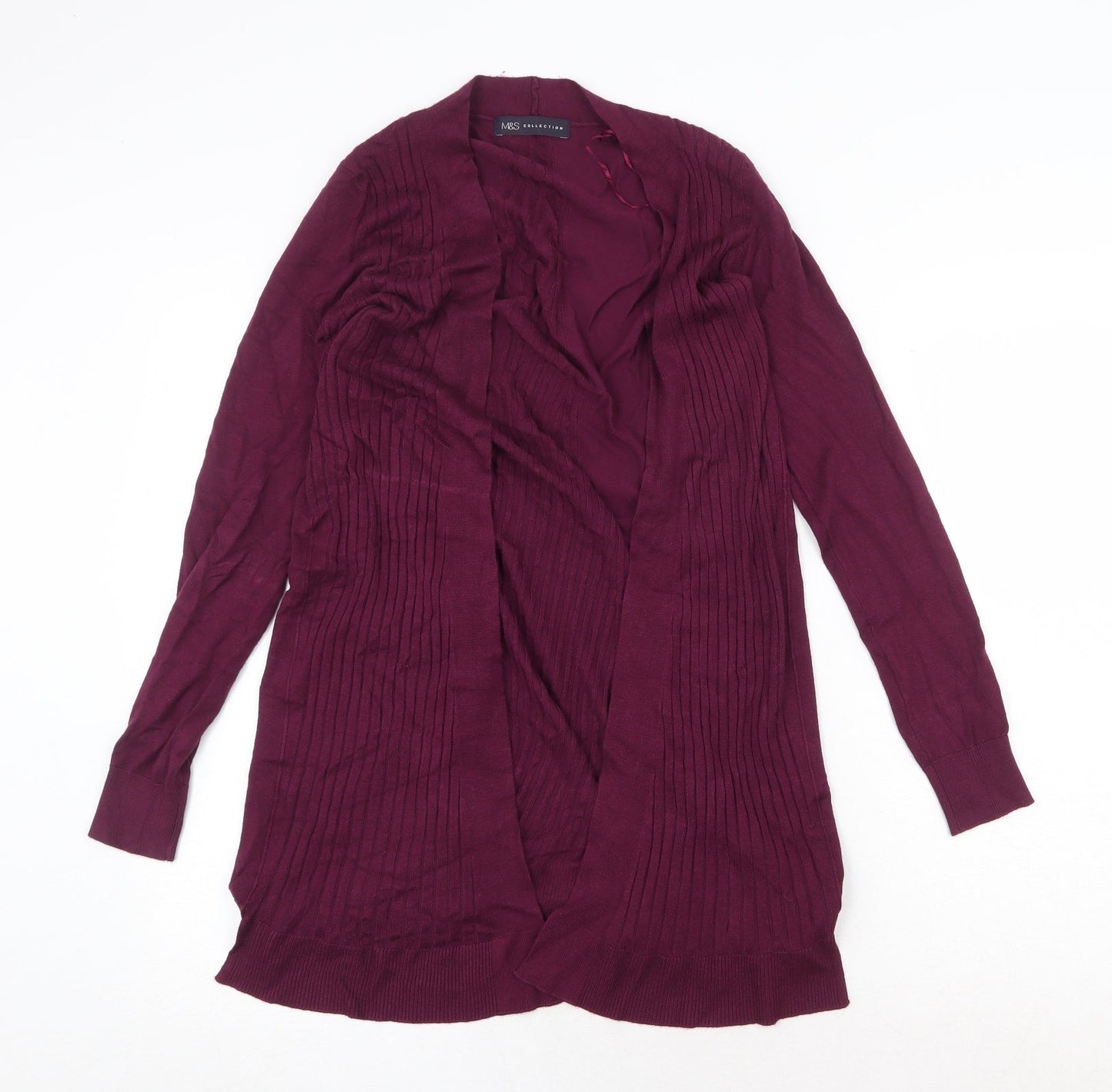 Marks and Spencer Womens Purple V-Neck Viscose Cardigan Jumper Size S