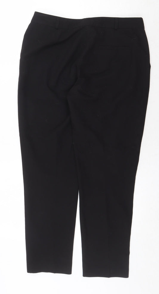 Dorothy Perkins Womens Black Polyester Trousers Size 10 Regular Zip