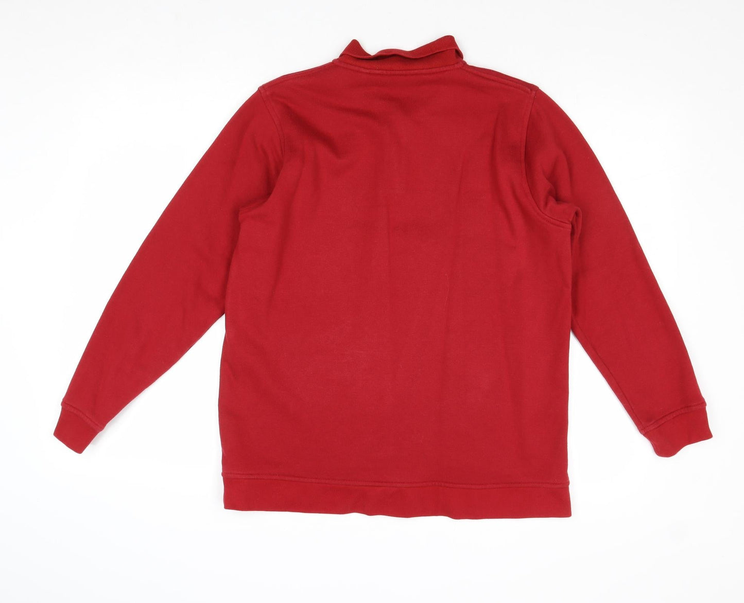 EWM Womens Red Polyester Pullover Sweatshirt Size M Button