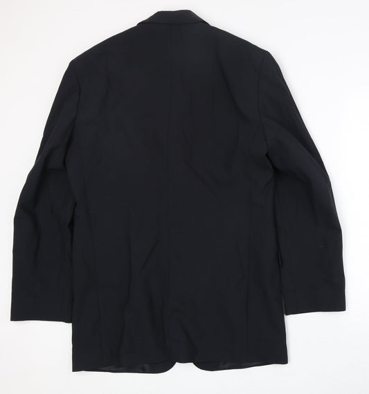 Marks and Spencer Mens Black Polyester Jacket Suit Jacket Size 40 Regular