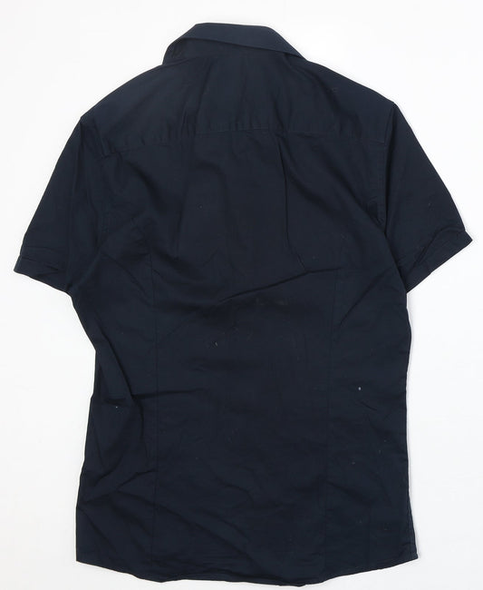 ASOS Mens Blue Cotton Button-Up Size S Collared Button