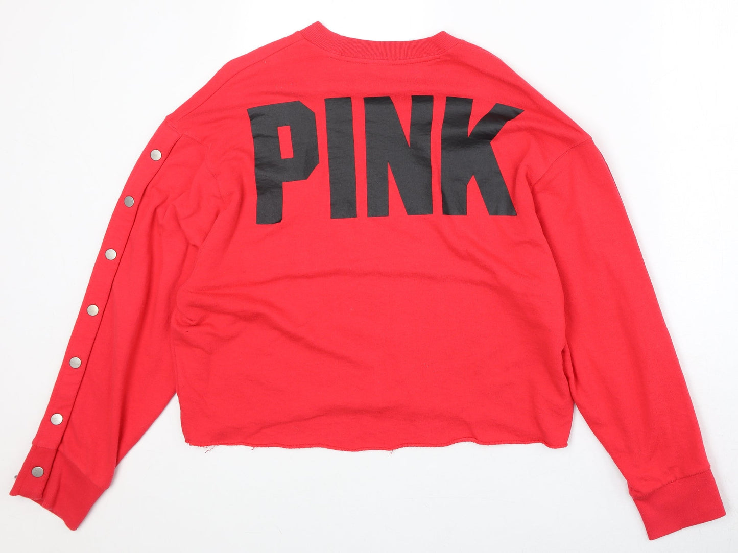 PINK Womens Red Cotton Pullover Sweatshirt Size M Pullover