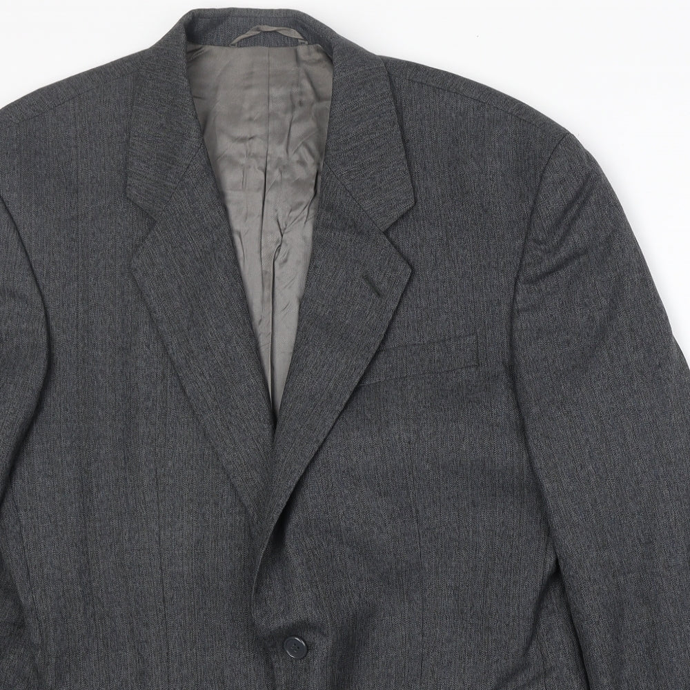 James Barry Mens Grey Polyester Jacket Suit Jacket Size 42 Regular