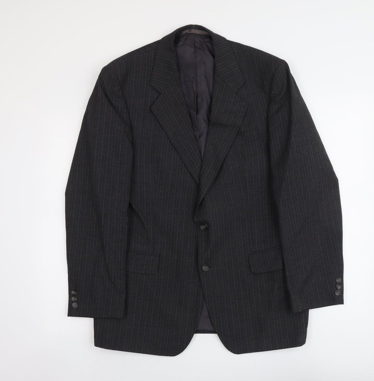 Marks and Spencer Mens Grey Striped Polyester Jacket Suit Jacket Size M Regular