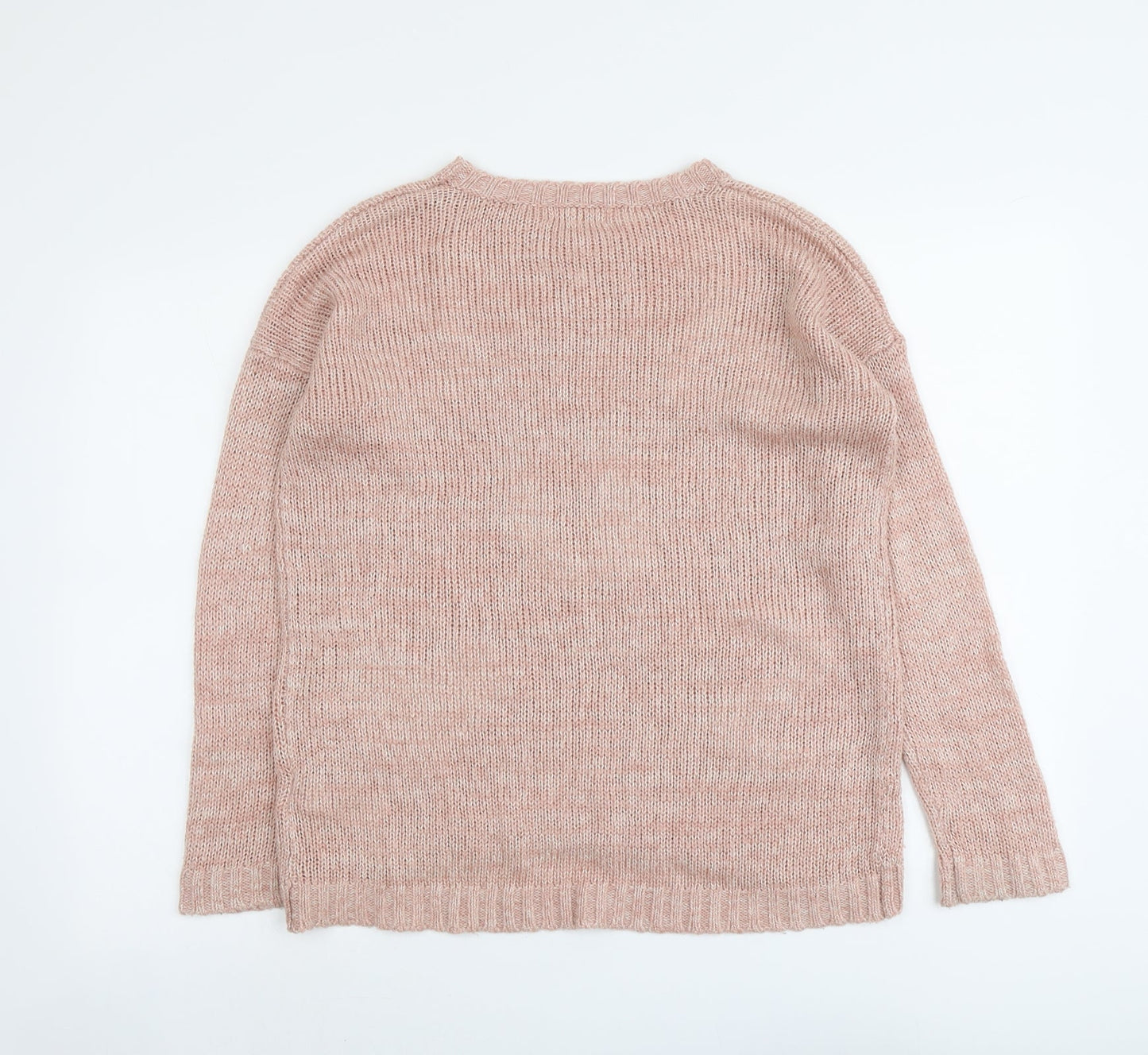 New Look Womens Pink Round Neck Acrylic Pullover Jumper Size 12 - Hugs Love