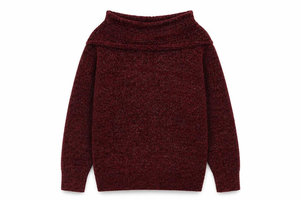 Anna Rose Womens Red Roll Neck Polyester Pullover Jumper Size L